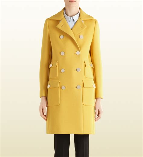 gucci wool cashmere women's jacket yellow lining|Gucci coats for women.